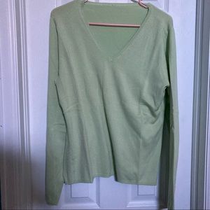 Pastel Green V Neck Sweater